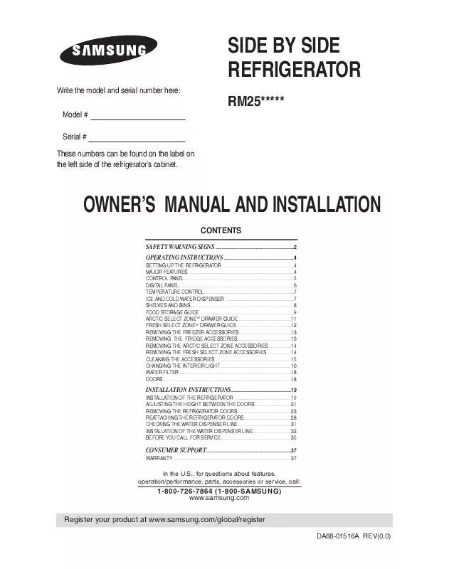 Mode d'emploi SAMSUNG RM255CASB