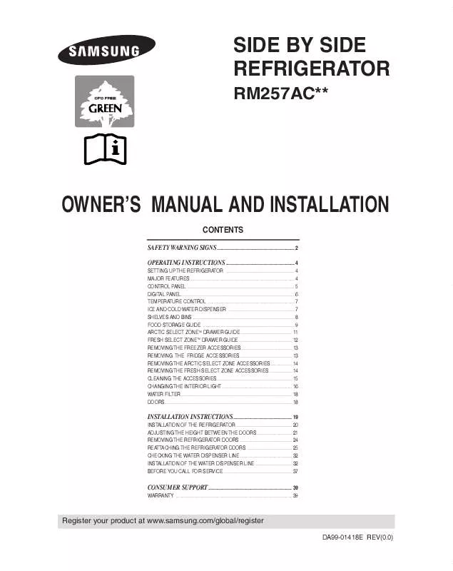 Mode d'emploi SAMSUNG RM257ACBP