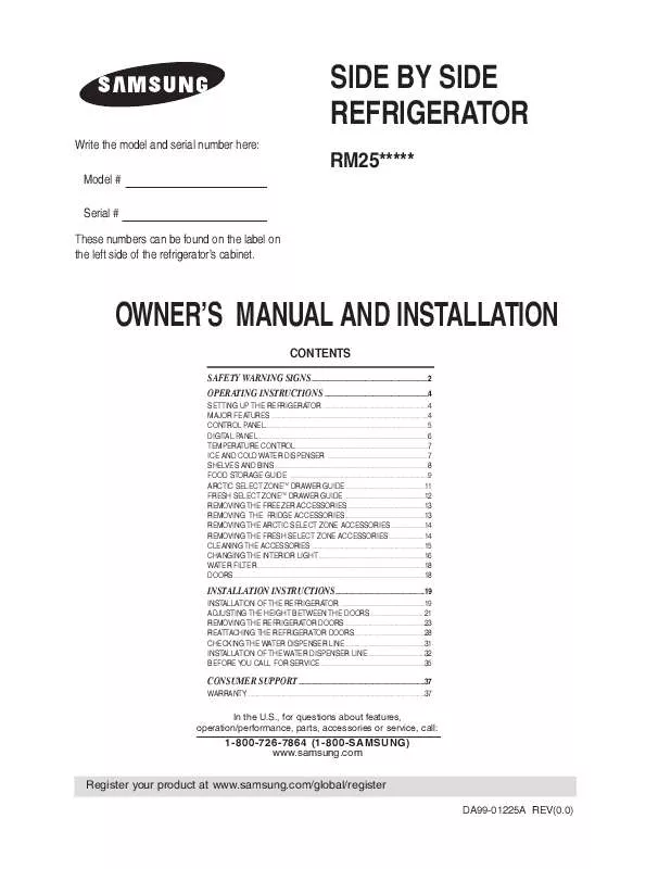 Mode d'emploi SAMSUNG RM25JGRS