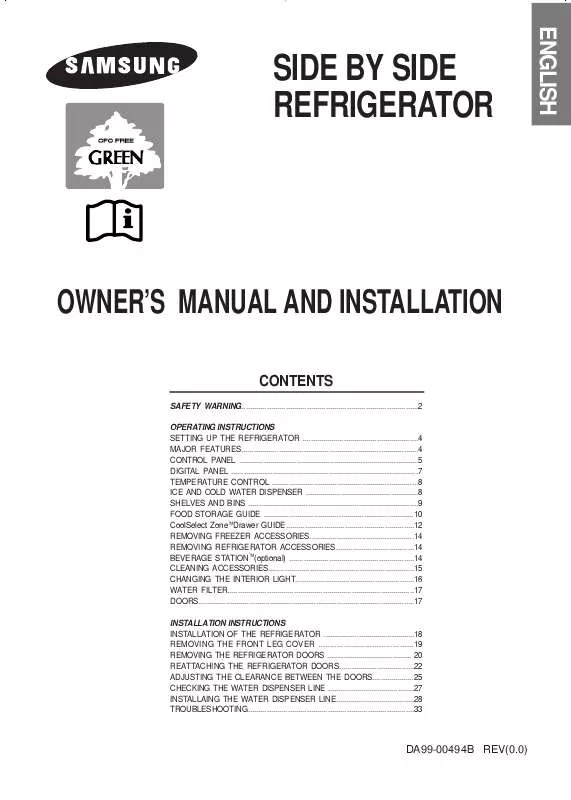 Mode d'emploi SAMSUNG RS-21DAMS