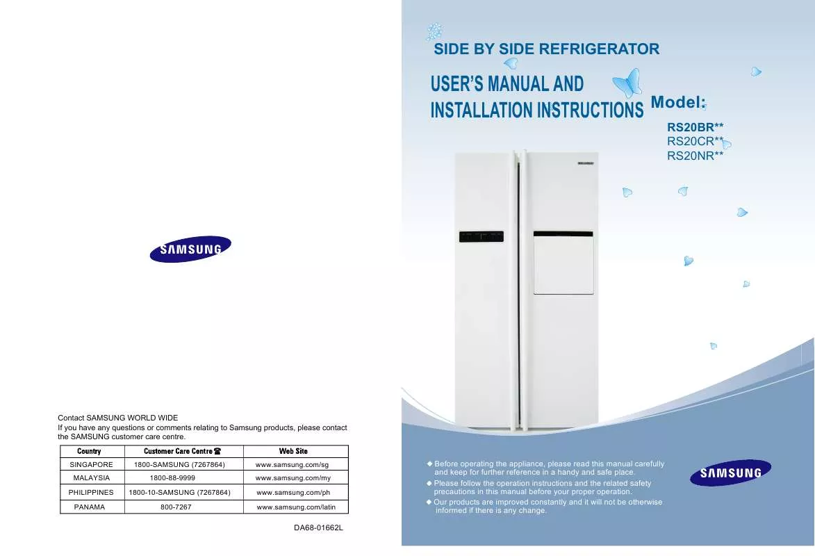 Mode d'emploi SAMSUNG RS20BRHS5