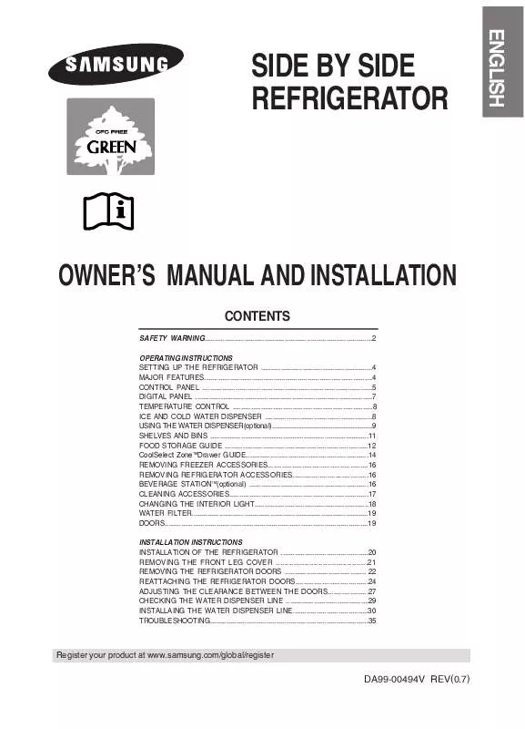 Mode d'emploi SAMSUNG RS21DJSV