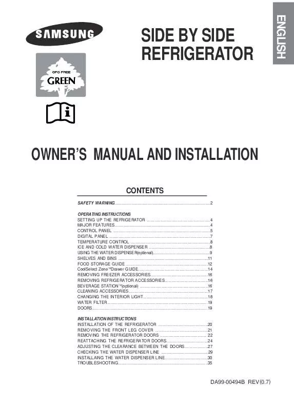 Mode d'emploi SAMSUNG RS21DNMS