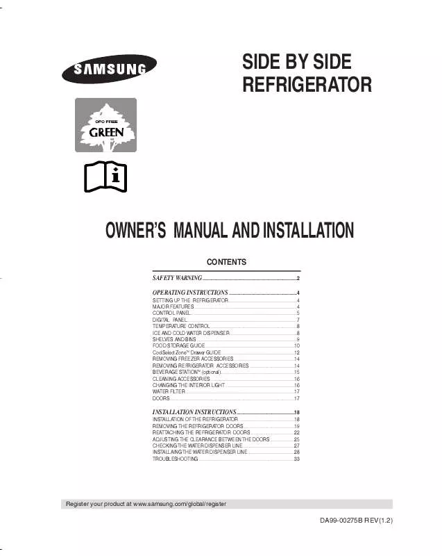 Mode d'emploi SAMSUNG RS24DGSM