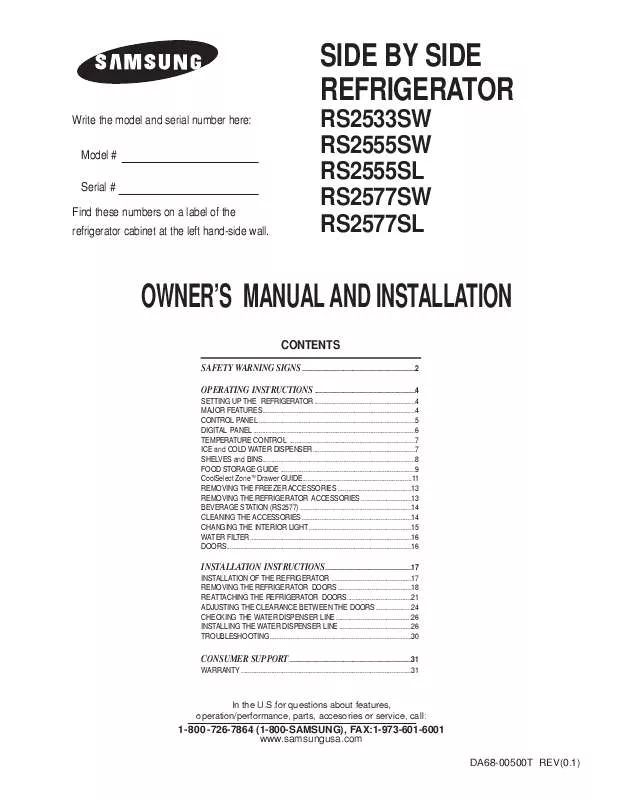 Mode d'emploi SAMSUNG RS2520SW