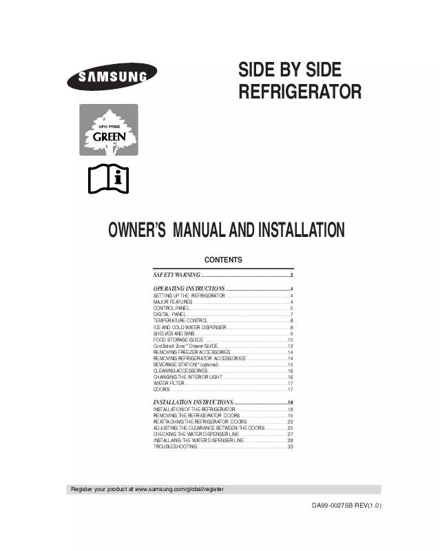 Mode d'emploi SAMSUNG RS26FANS