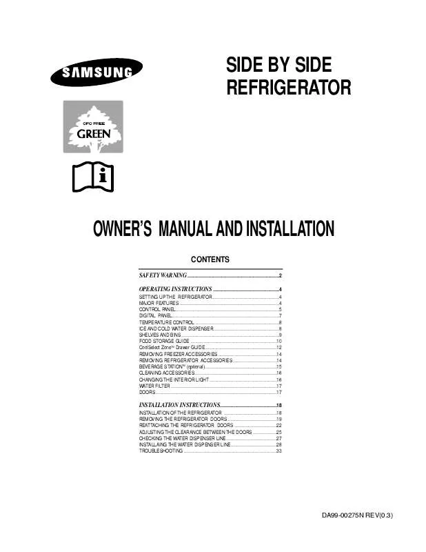 Mode d'emploi SAMSUNG RS26FLBG