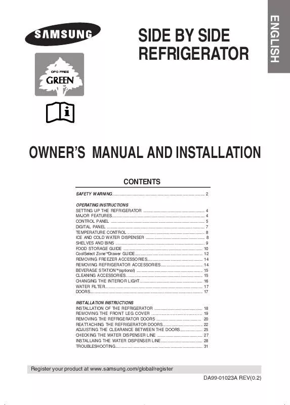 Mode d'emploi SAMSUNG RS60DJSW