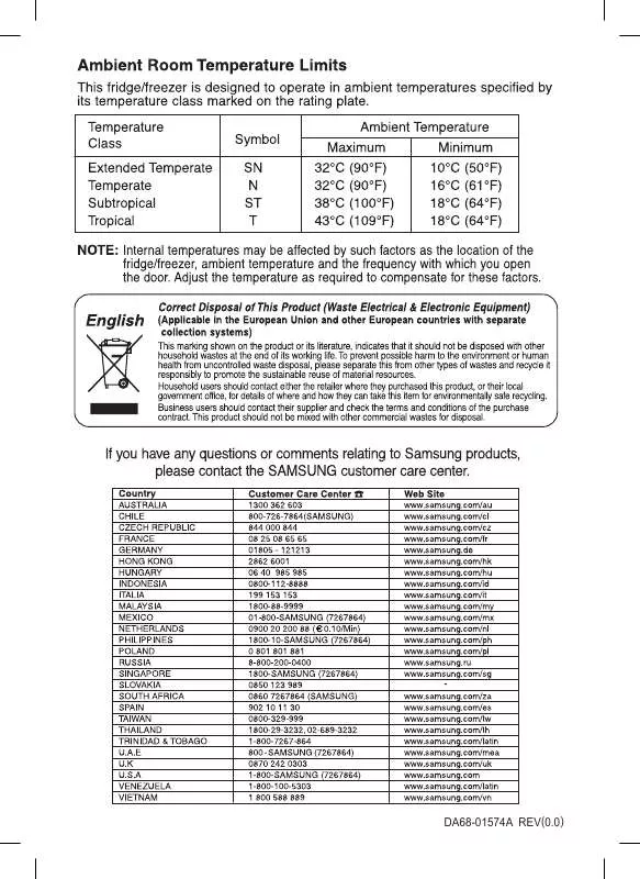 Mode d'emploi SAMSUNG RT41M SILVER