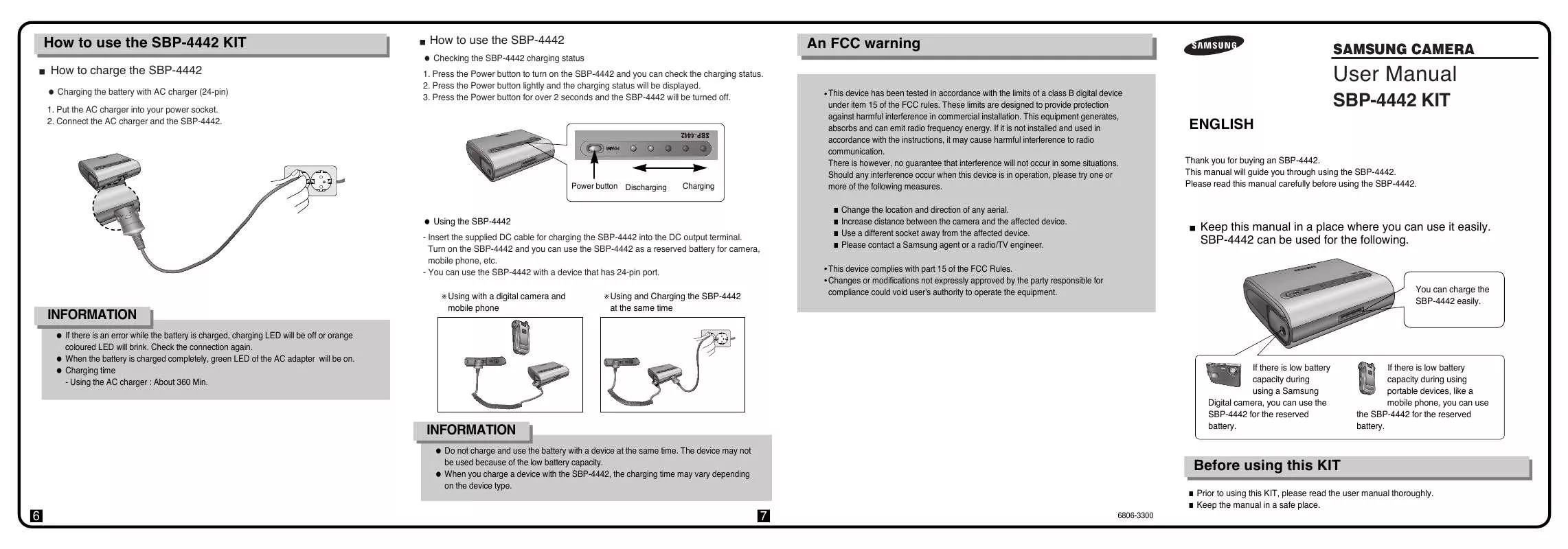 Mode d'emploi SAMSUNG SBP-4442 KIT