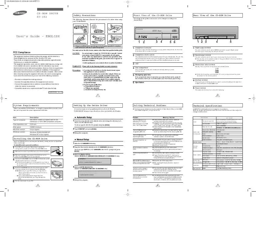 Mode d'emploi SAMSUNG SC-152C