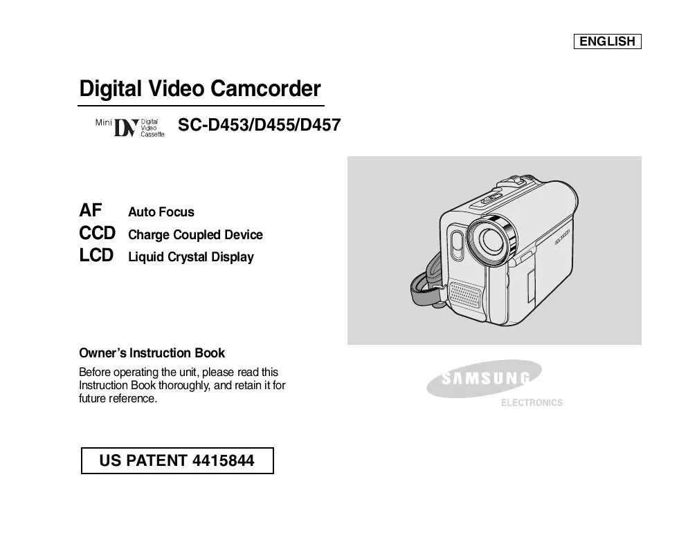 Mode d'emploi SAMSUNG SC-D453