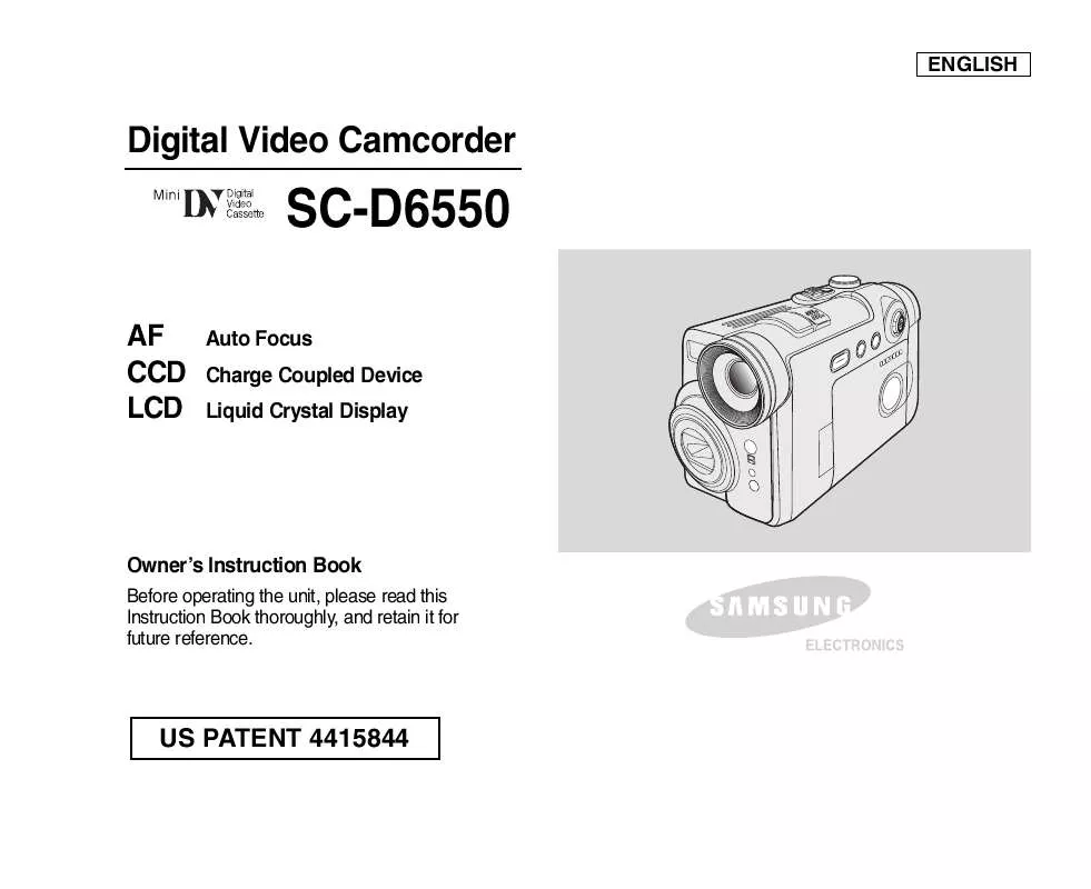 Mode d'emploi SAMSUNG SC-D6550