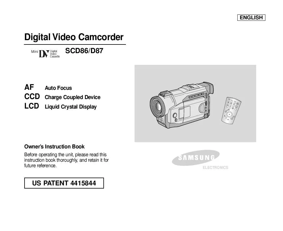 Mode d'emploi SAMSUNG SC-D86