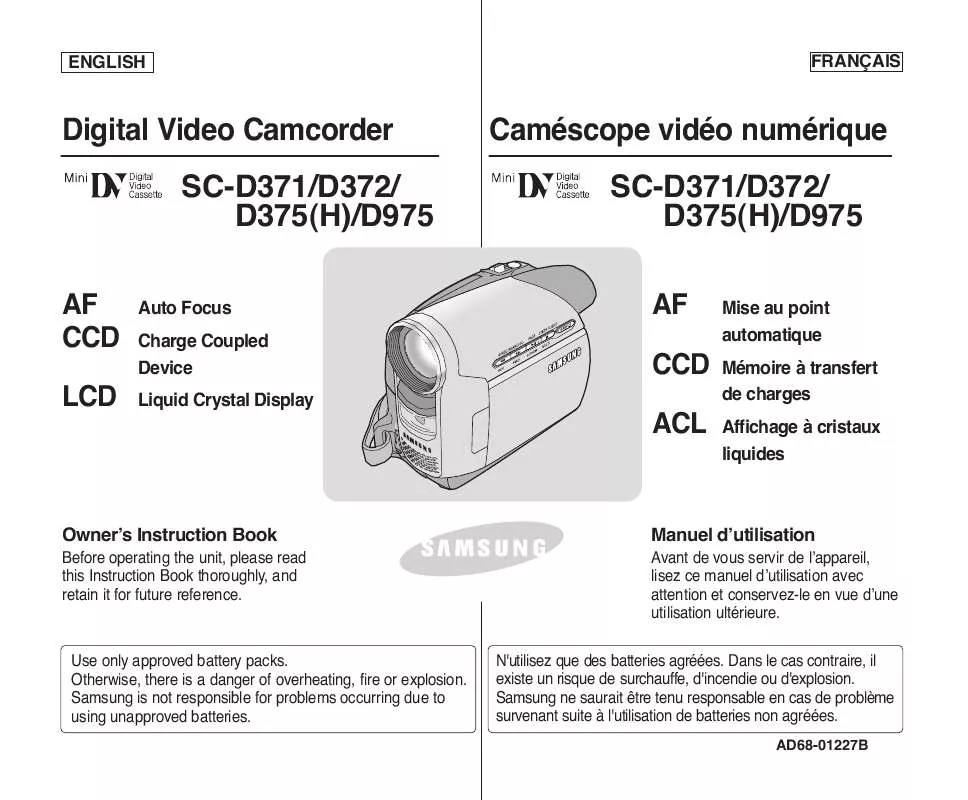 Mode d'emploi SAMSUNG SC-D975