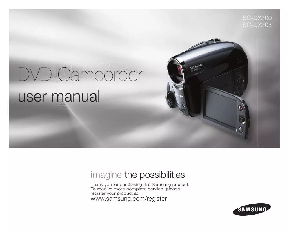 Mode d'emploi SAMSUNG SC-DX200