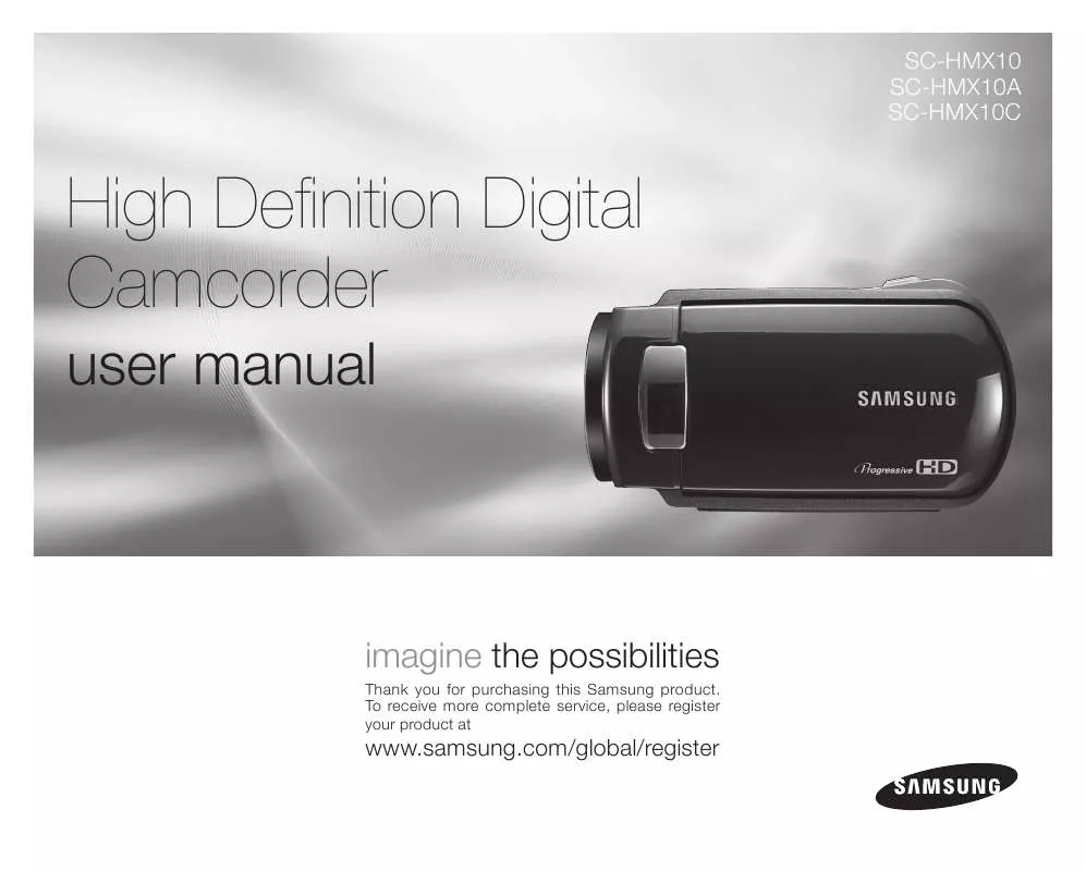 Mode d'emploi SAMSUNG SC-HMX10A