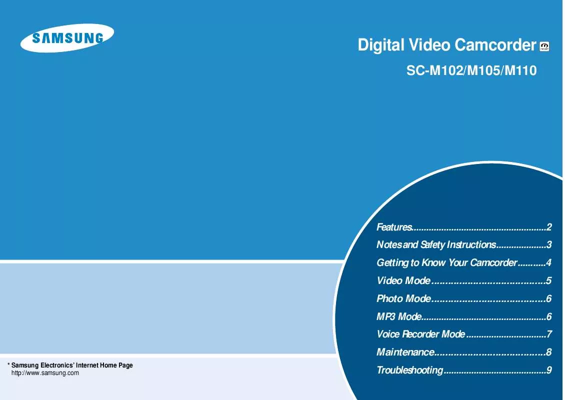 Mode d'emploi SAMSUNG SC-M105S