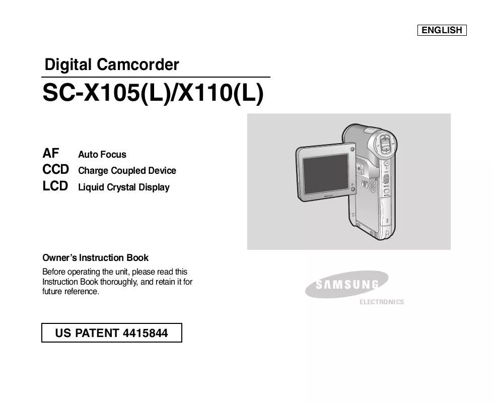 Mode d'emploi SAMSUNG SC-X110L