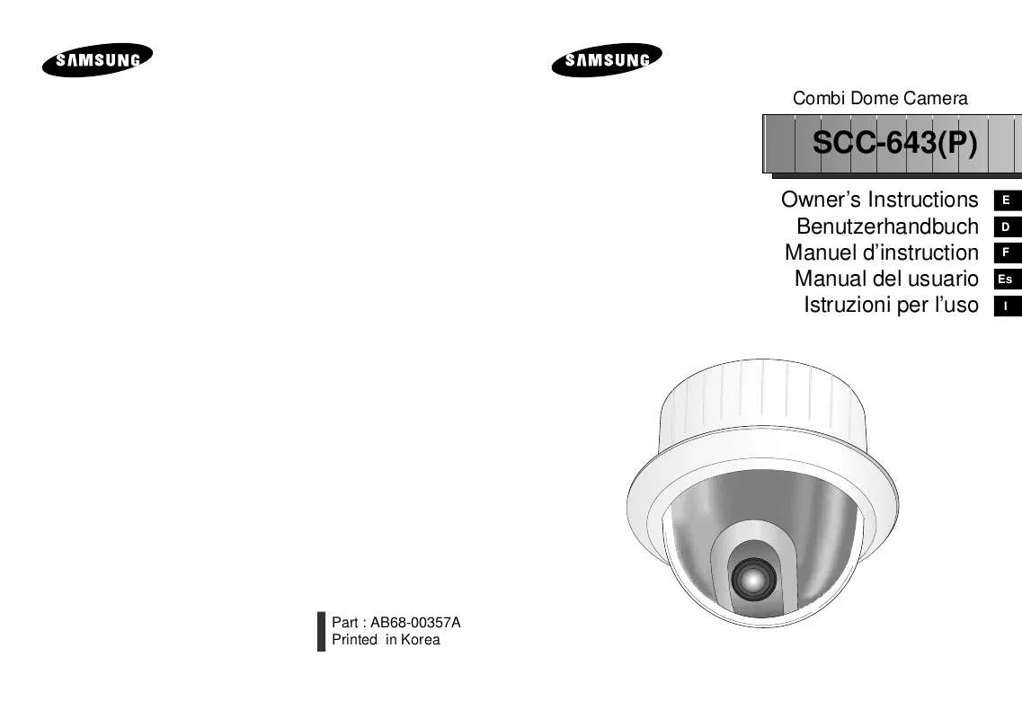 Mode d'emploi SAMSUNG SCC-643AP