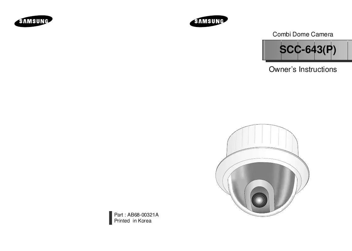 Mode d'emploi SAMSUNG SCC-643D