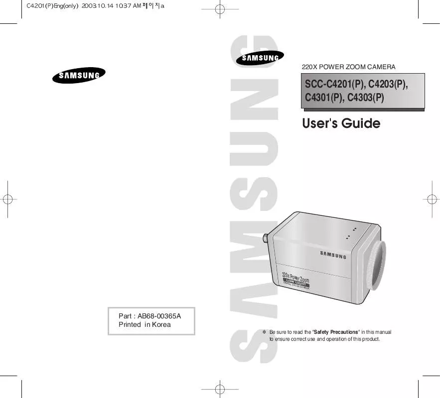 Mode d'emploi SAMSUNG SCC-C4203AP