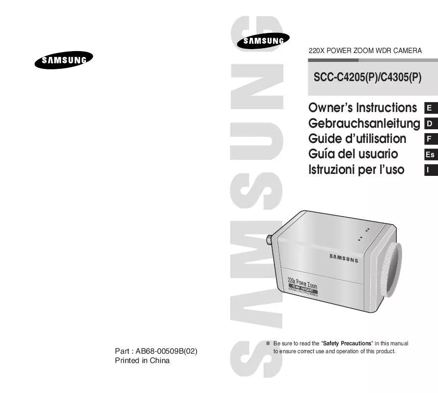 Mode d'emploi SAMSUNG SCC-C4305P