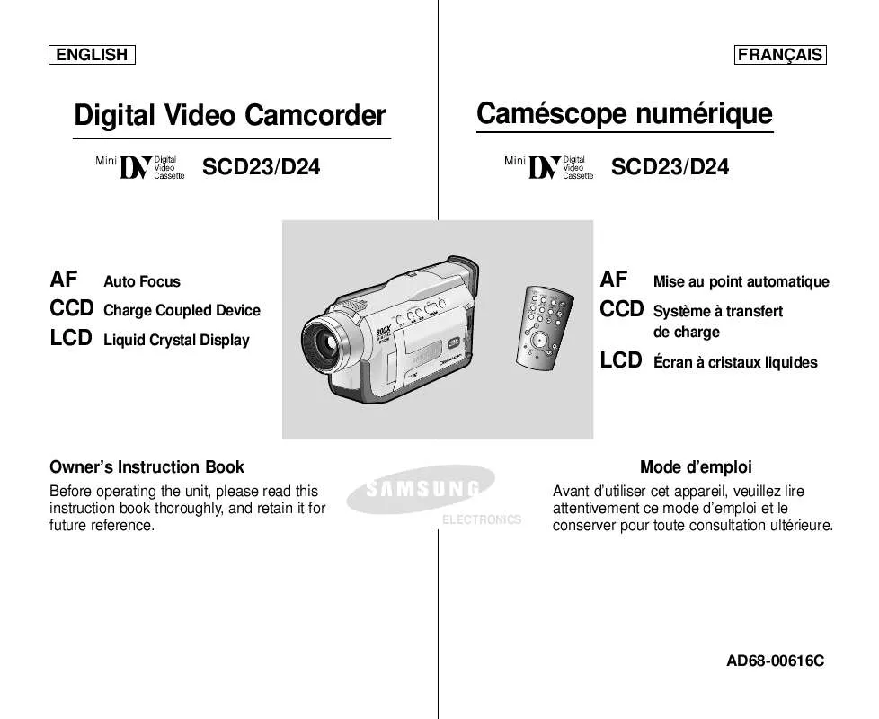 Mode d'emploi SAMSUNG SC-D 23