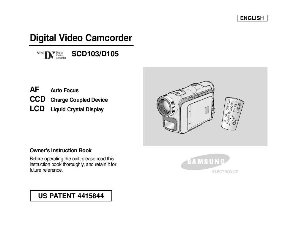 Mode d'emploi SAMSUNG SC-D103