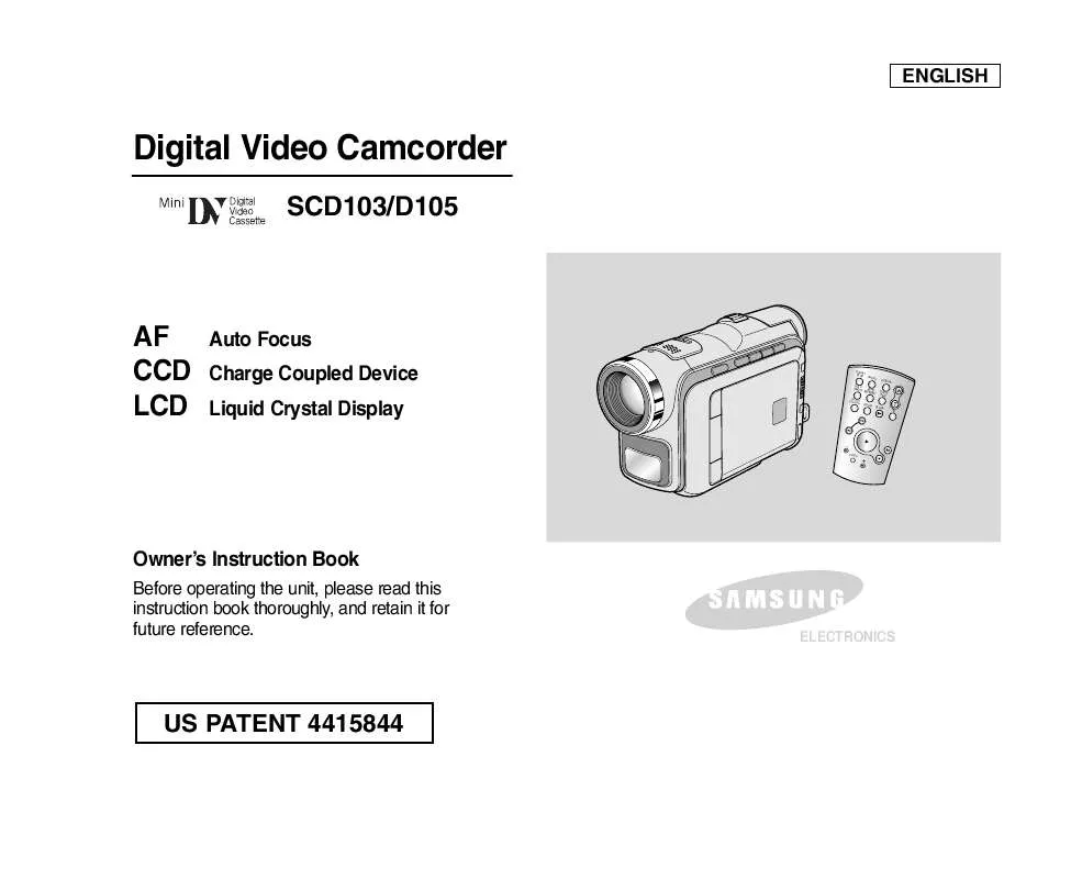 Mode d'emploi SAMSUNG SC-D105