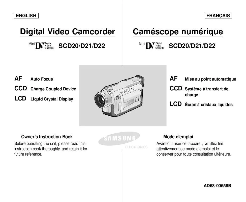 Mode d'emploi SAMSUNG SCD21