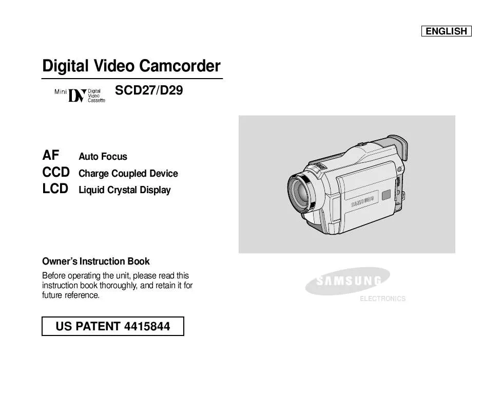 Mode d'emploi SAMSUNG SC-D27