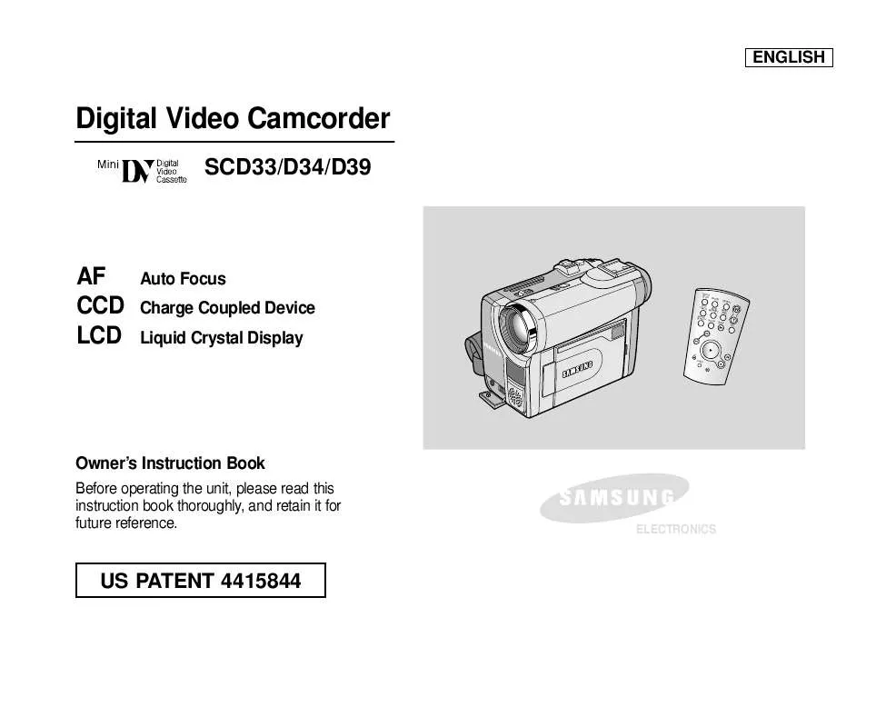 Mode d'emploi SAMSUNG SC-D33