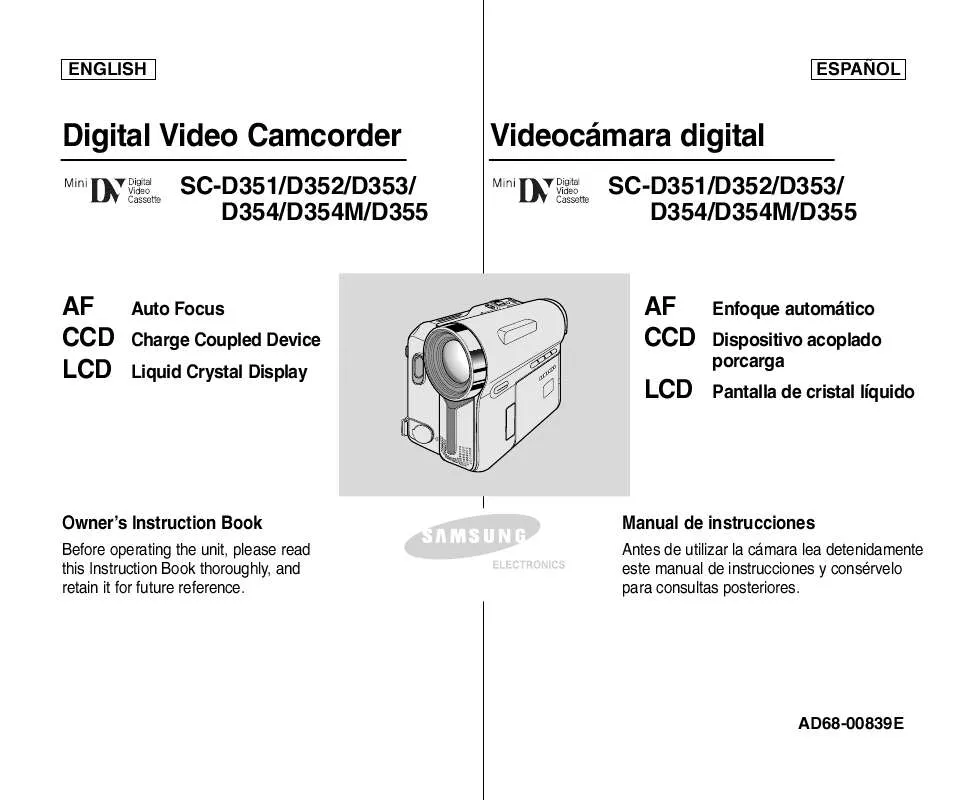 Mode d'emploi SAMSUNG SC-D352