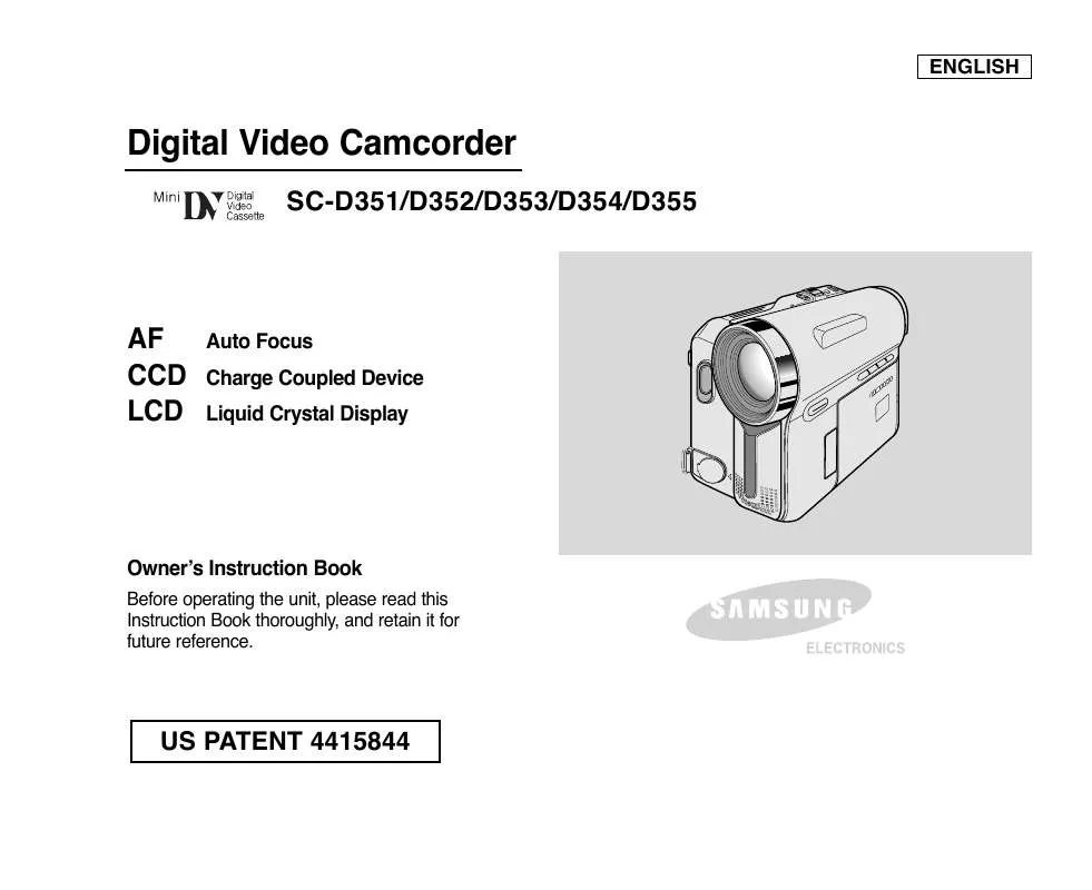 Mode d'emploi SAMSUNG SCD353