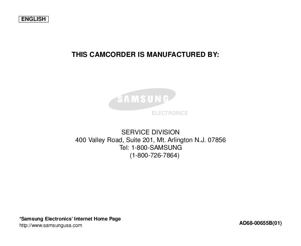 Mode d'emploi SAMSUNG SC-D5000