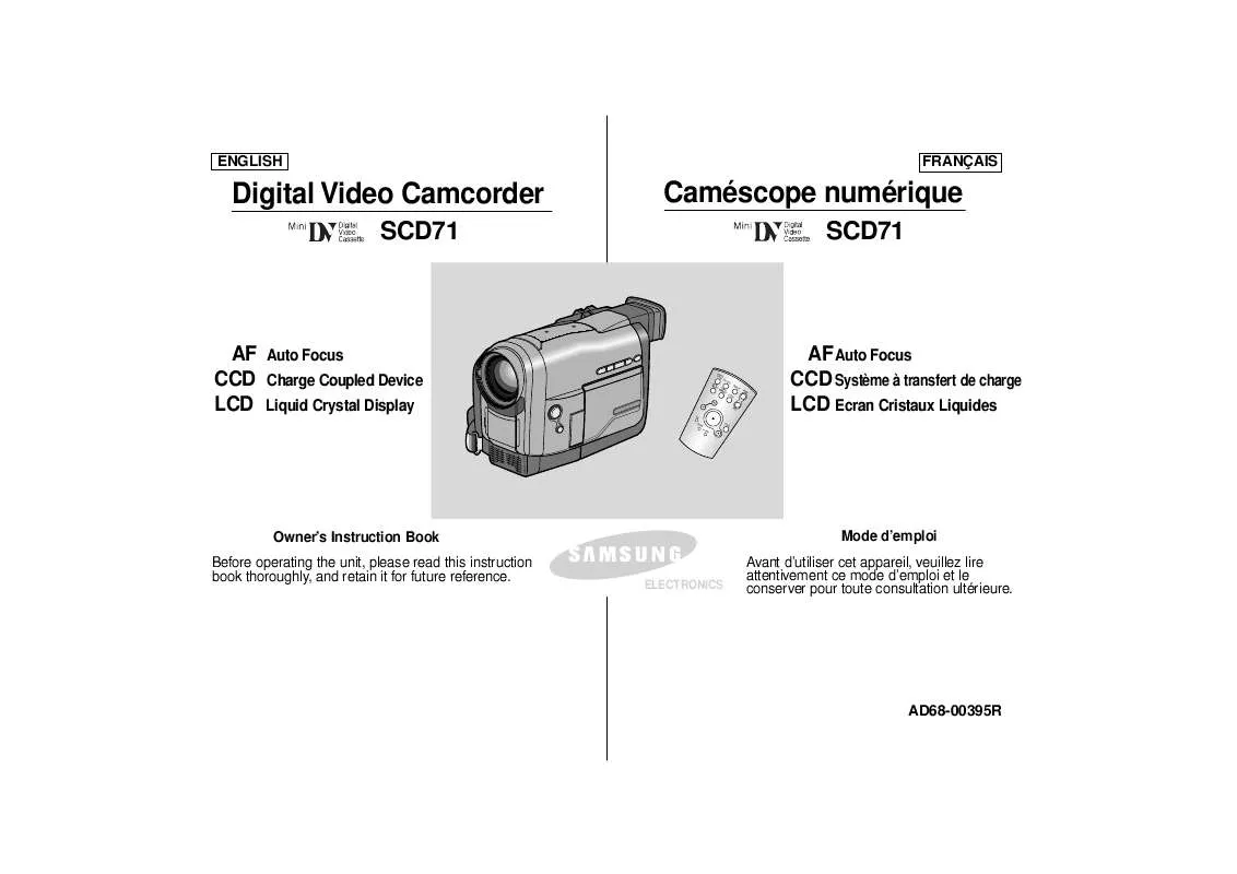 Mode d'emploi SAMSUNG SC-D71