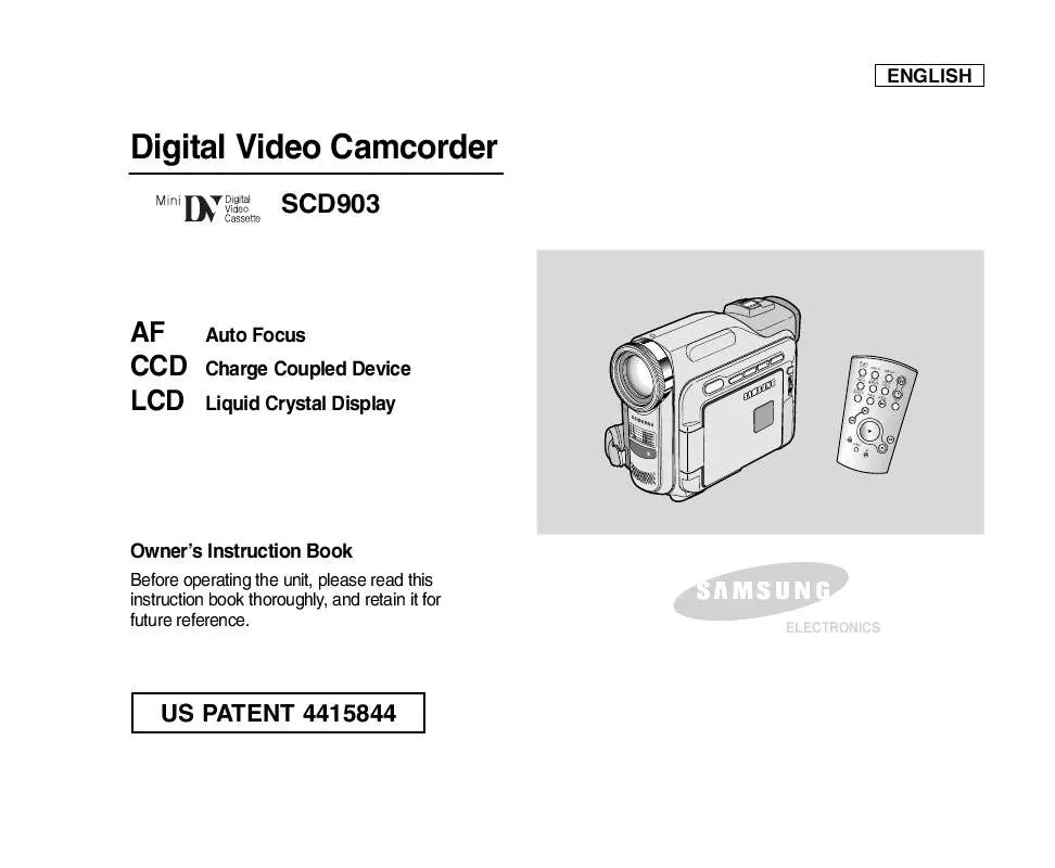 Mode d'emploi SAMSUNG SC-D903