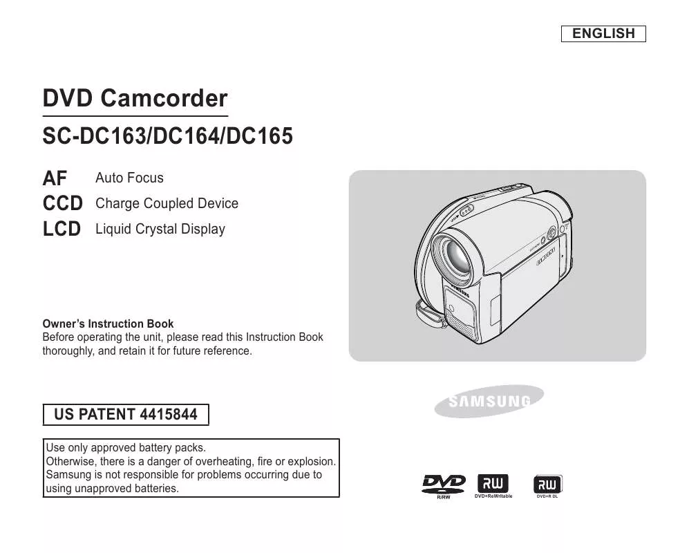 Mode d'emploi SAMSUNG SC-DC163