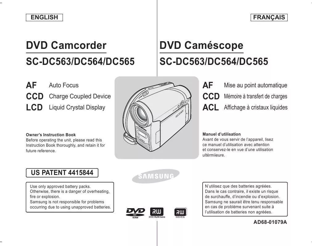 Mode d'emploi SAMSUNG SCDC565