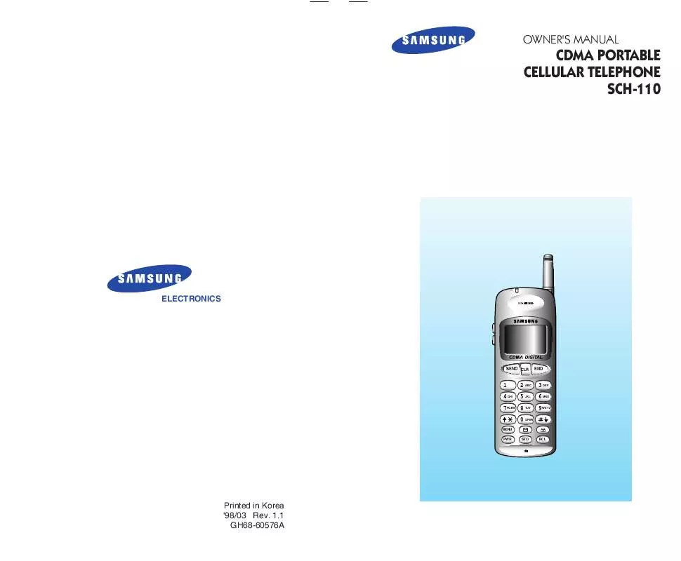 Mode d'emploi SAMSUNG SCH-110