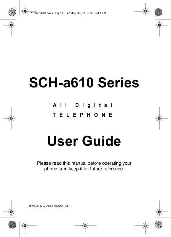 Mode d'emploi SAMSUNG SCH-A610