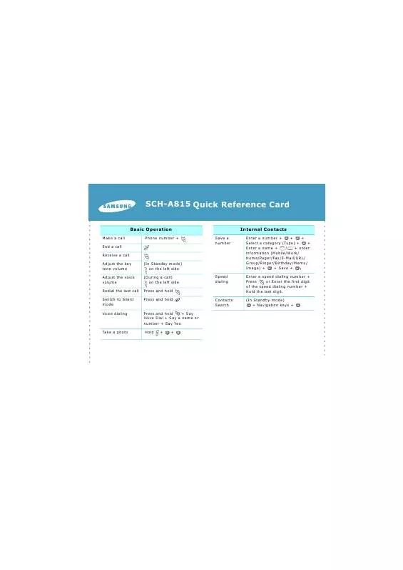 Mode d'emploi SAMSUNG SCH-A815