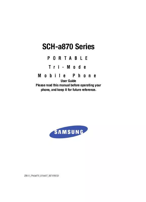 Mode d'emploi SAMSUNG SCH-A870