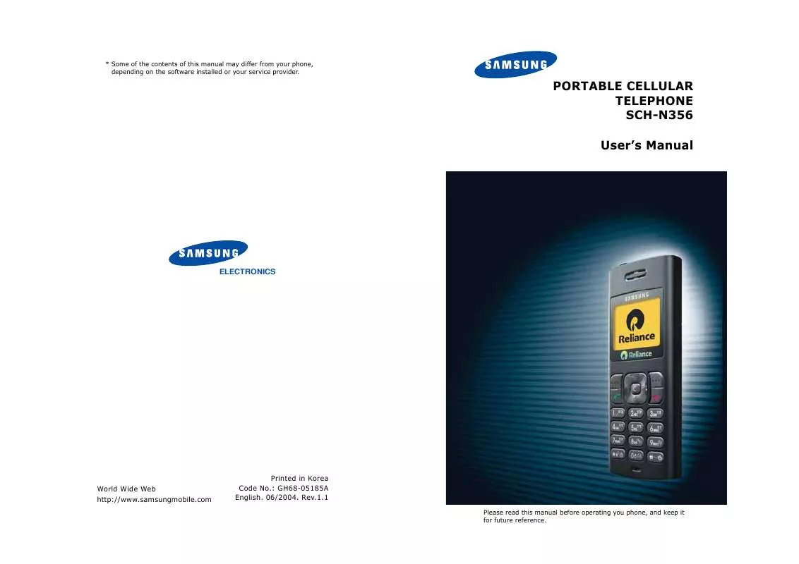 Mode d'emploi SAMSUNG SCH-N356