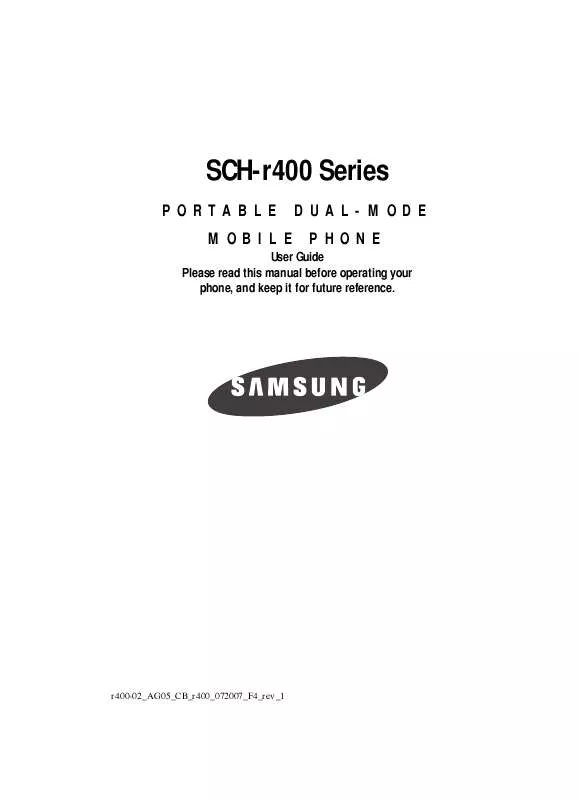 Mode d'emploi SAMSUNG SCH-R400