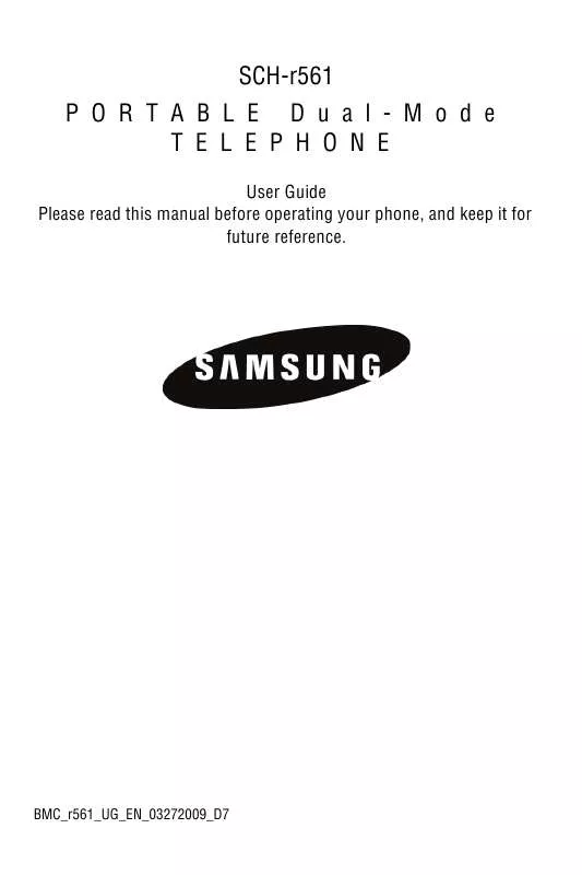 Mode d'emploi SAMSUNG SCH-R561