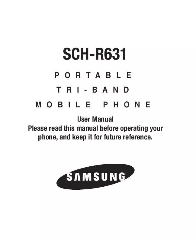 Mode d'emploi SAMSUNG SCH-R631