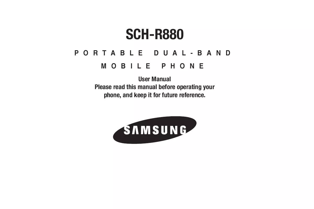 Mode d'emploi SAMSUNG SCH-R880