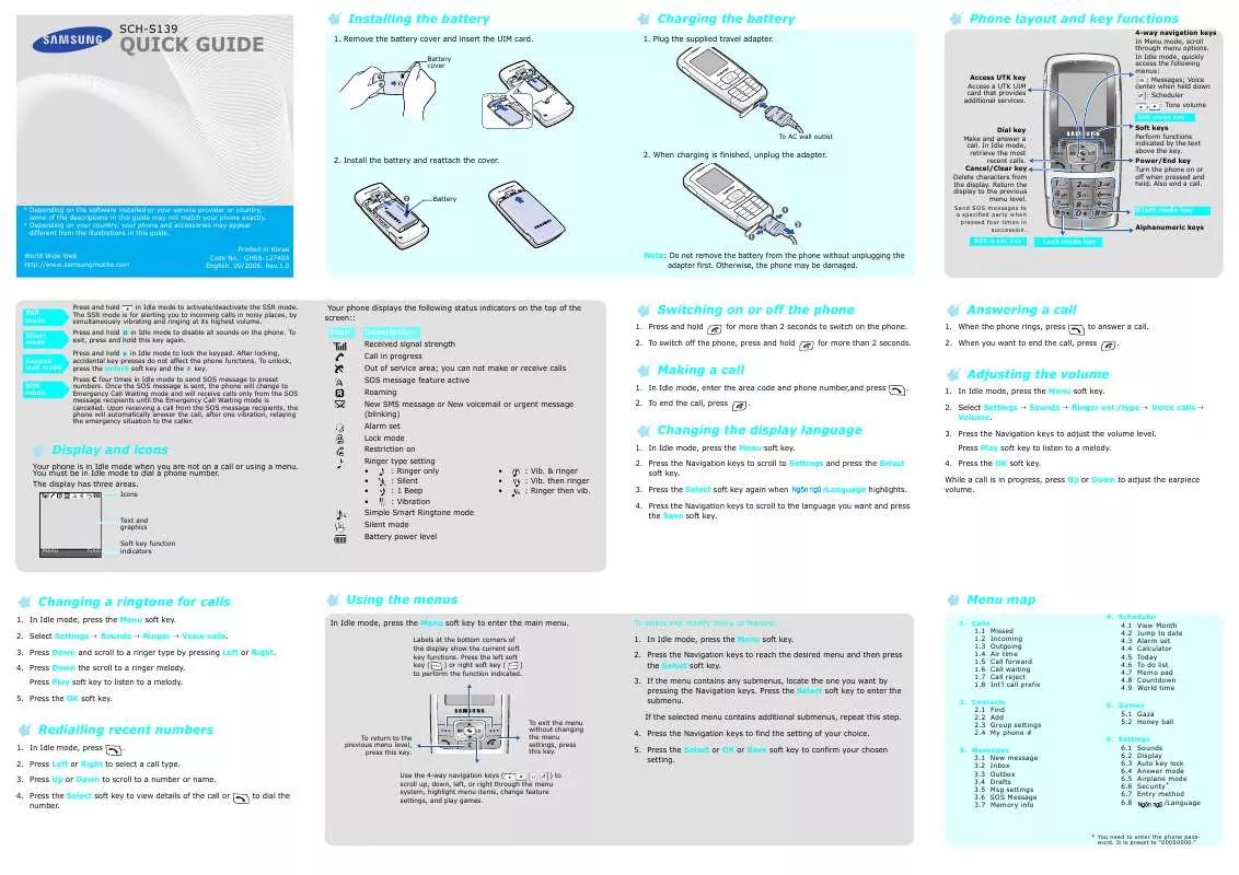 Mode d'emploi SAMSUNG SCH-S139